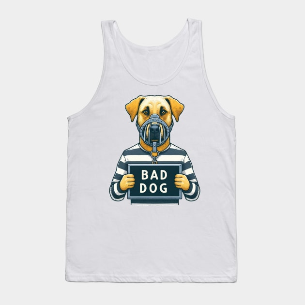 Illustrated Muzzled Dog Prisoner Tank Top by Shawn's Domain